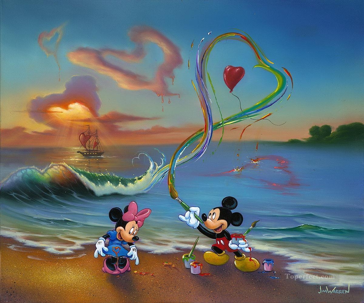 JW Mickey die hoffnungslose romantische Karikatur für Kinder Ölgemälde